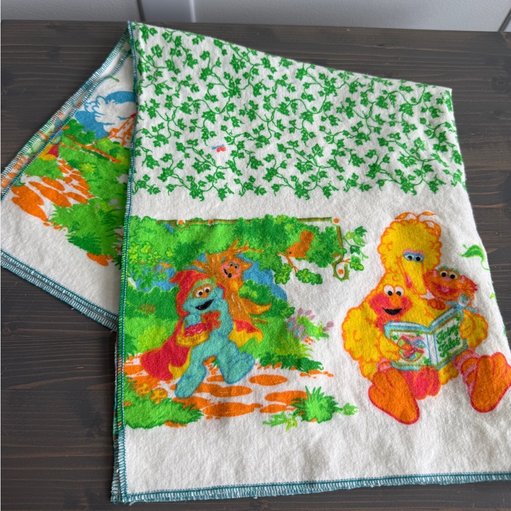 Vintage flannel Sesame Street blanket💙